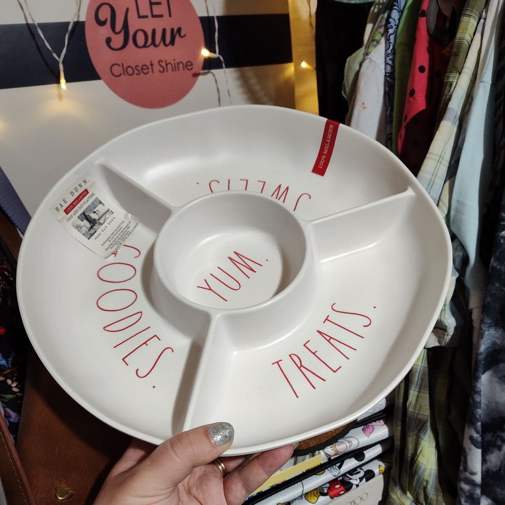 Rae Dunn Chip Dip Platter Retired Rare NEW Goodies Sweets Treats YUM